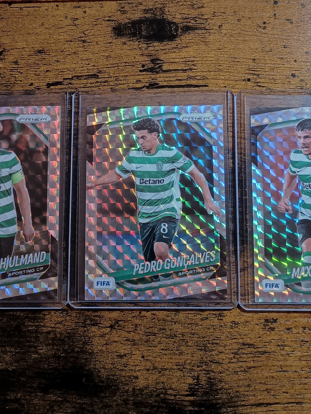 2025 -26 Panini Prizm FIFA Soccer Sporting CP Lot Araujo, Goncalves, Hjulmand